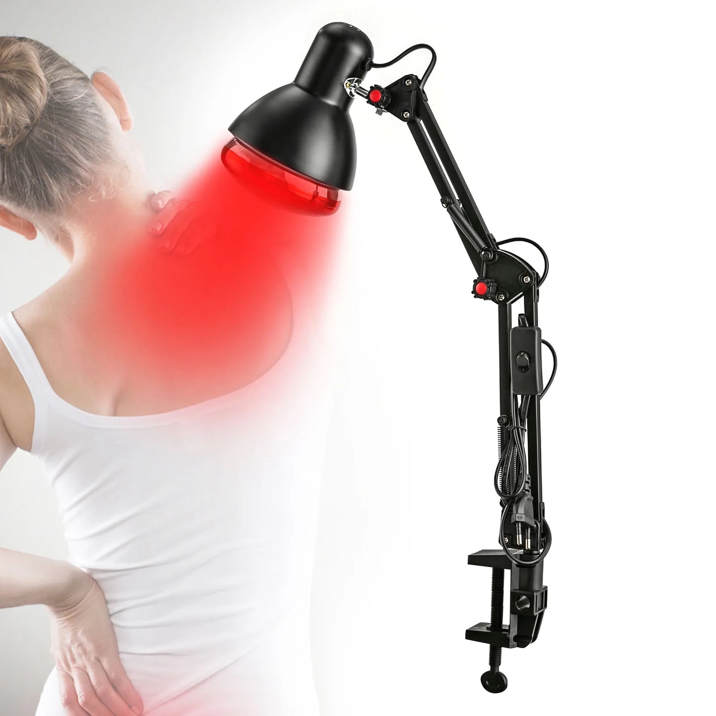 Infrarot Rotlicht-Therapielampe 150W – Höhenverstellbar & Faltbar für das Büro