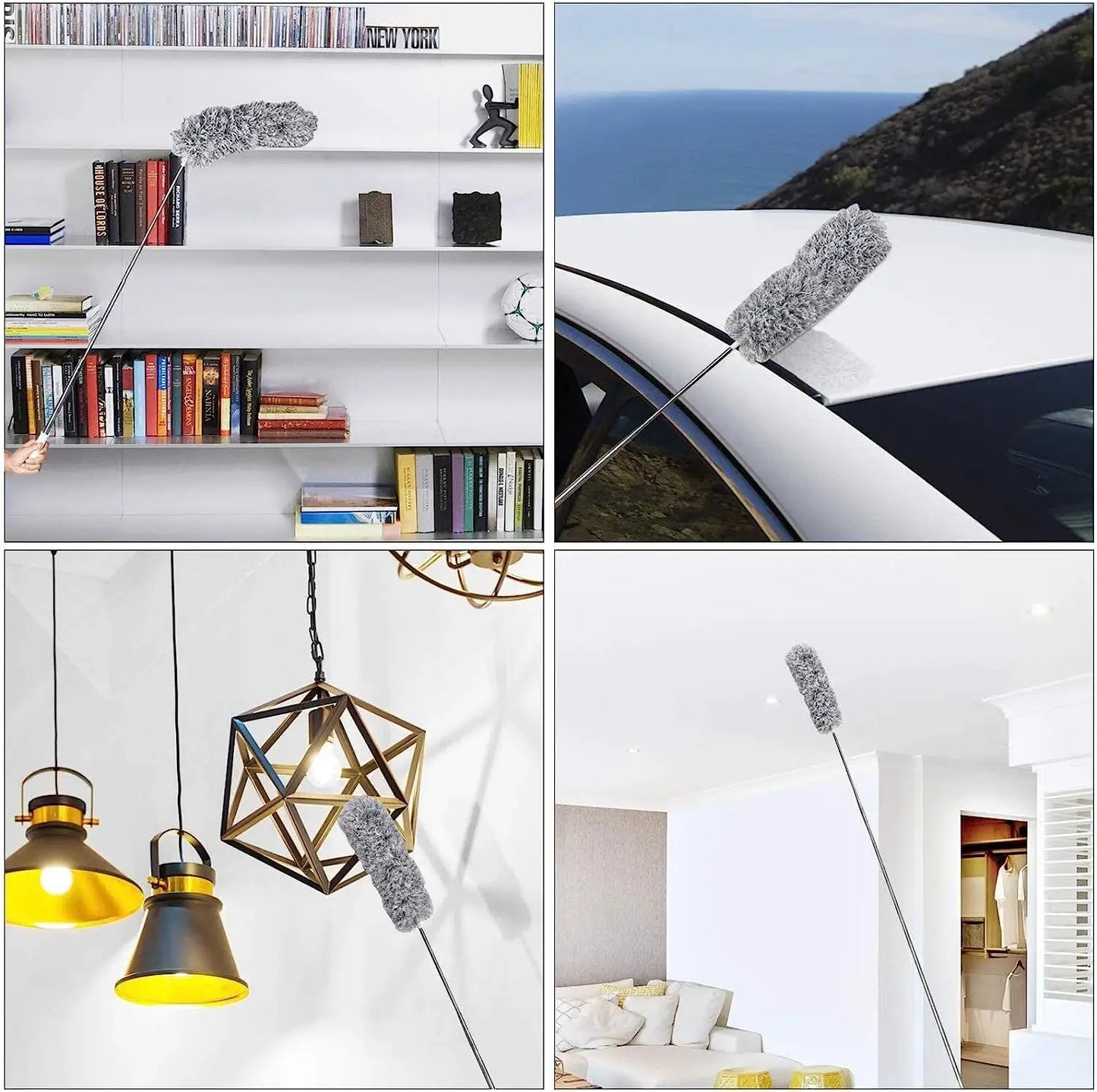 Flexibler, ausziehbarer Mikrofaserduster für Büro, Arbeitsplatz & hohe Decken