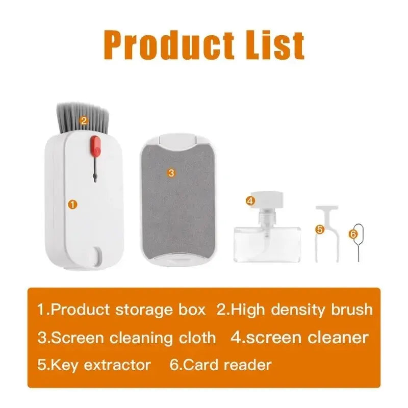 5-in-1 Reinigungsset für Computer, Tastaturen & Bürogeräte