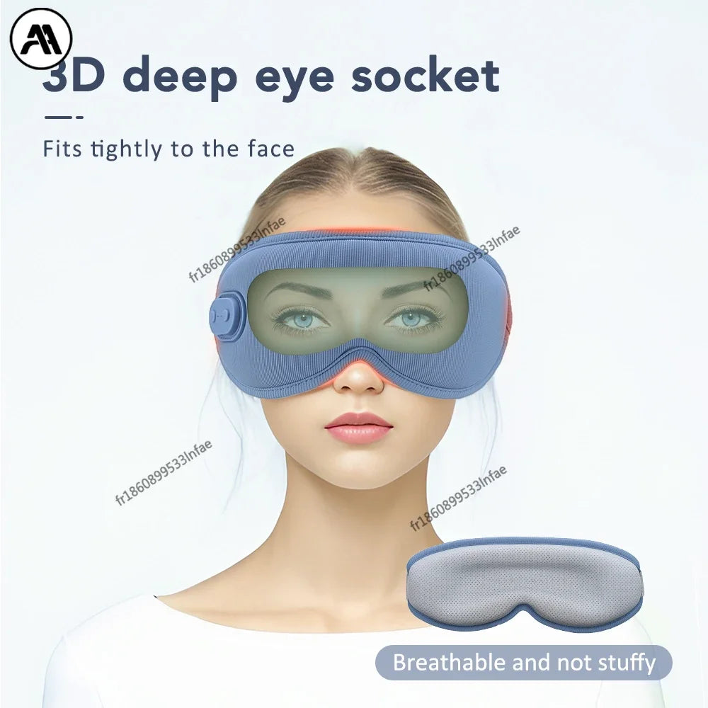 3D Augenmassagegerät & Schlafmaske – Graphen-Heizung, Vibration & Entspannung