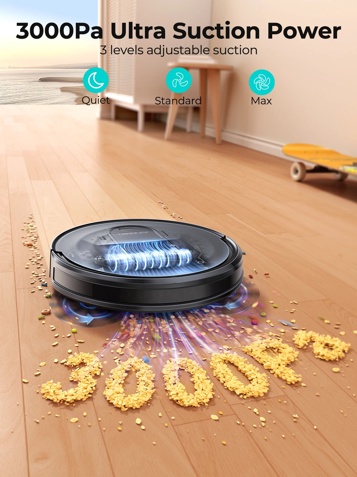 Airzeen R7 Robot Vacuum Mop – Smarte 3-in-1 Büroreinigung mit 3000Pa Power