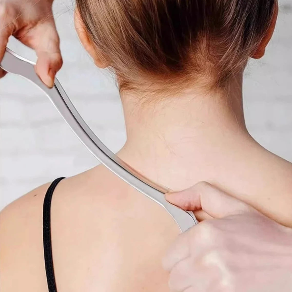 Edelstahl Gua Sha Massagewerkzeug – Schmerz- & Verspannungslinderung für das Büro