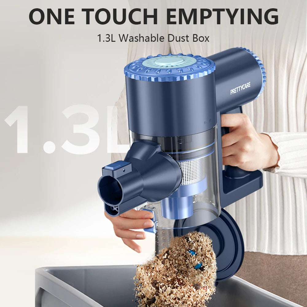 PrettyCare W400 - leistungsstarker, kabelloser Akkustaubsauger mit 25 kPa Saugkraft