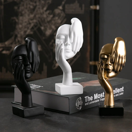 Abstrakte Masken-Skulptur – Stilvolle Dekoration für Ihr Büro & Empfang