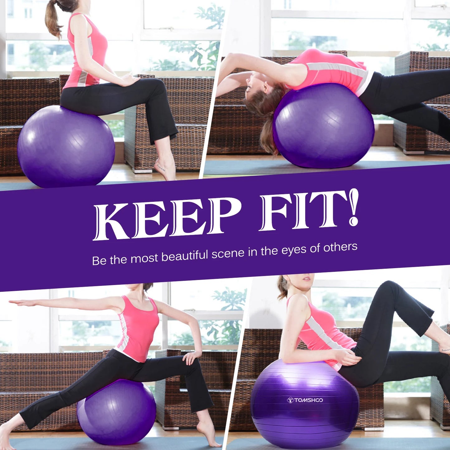 Balance Ball für Büro – Fitness Balance Ball mit Luftpumpe