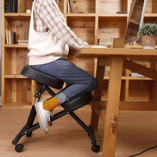 Ergonomischer Kniesitz – Orthopädischer Stuhl mit Rollen für Büro