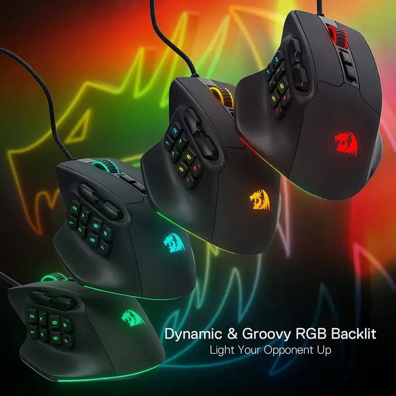Maus – 15 Tasten, Ergonomisches Design & RGB-Beleuchtung
