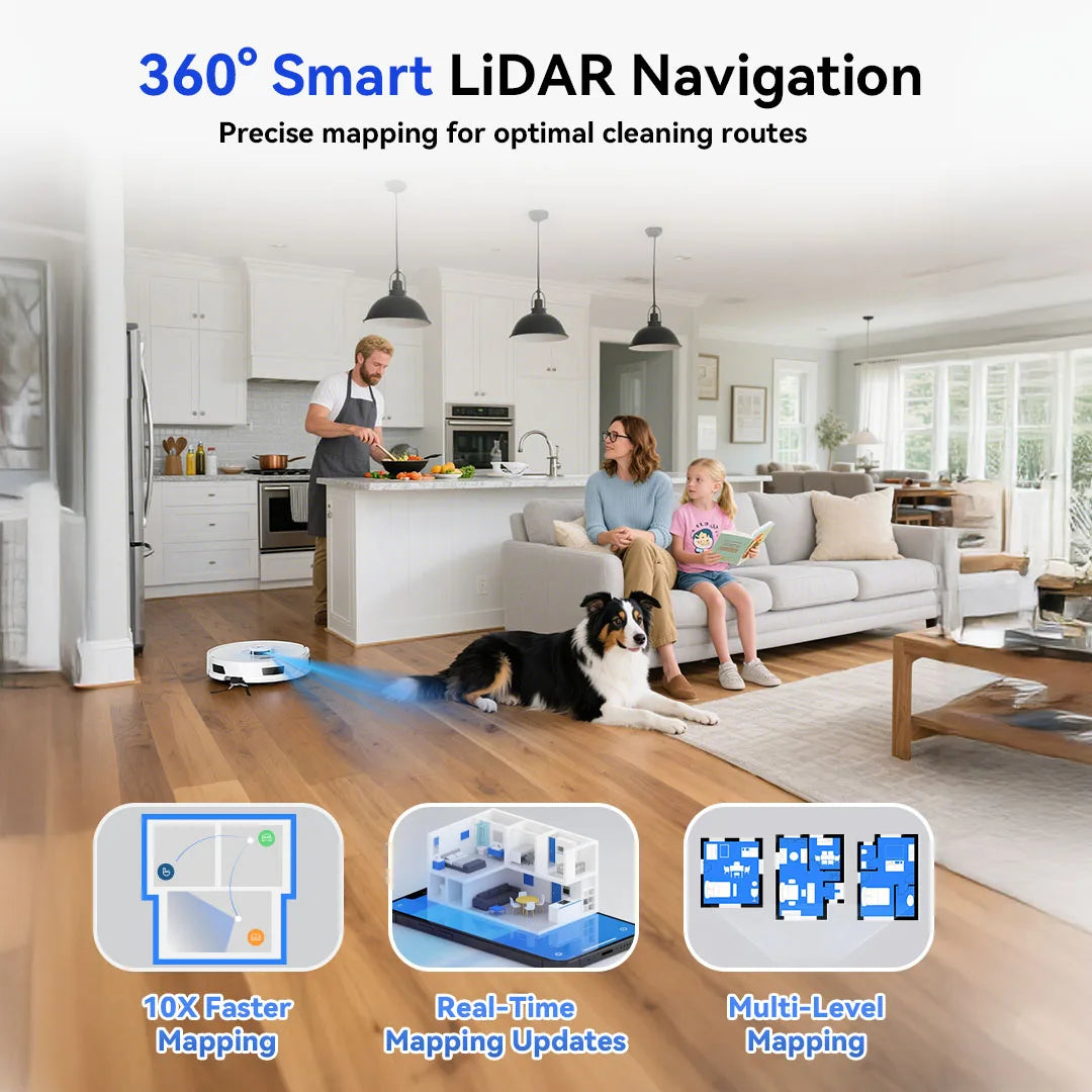 Redkey R11 – 3-in-1 Saug- & Wischroboter mit LiDAR-Navigation und 10.000 Pa Power