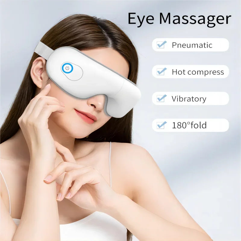 Bluetooth Augenmassagegerät mit Wärme, Vibration & Musik – Entspannung für Büro & Bildschirmarbeit